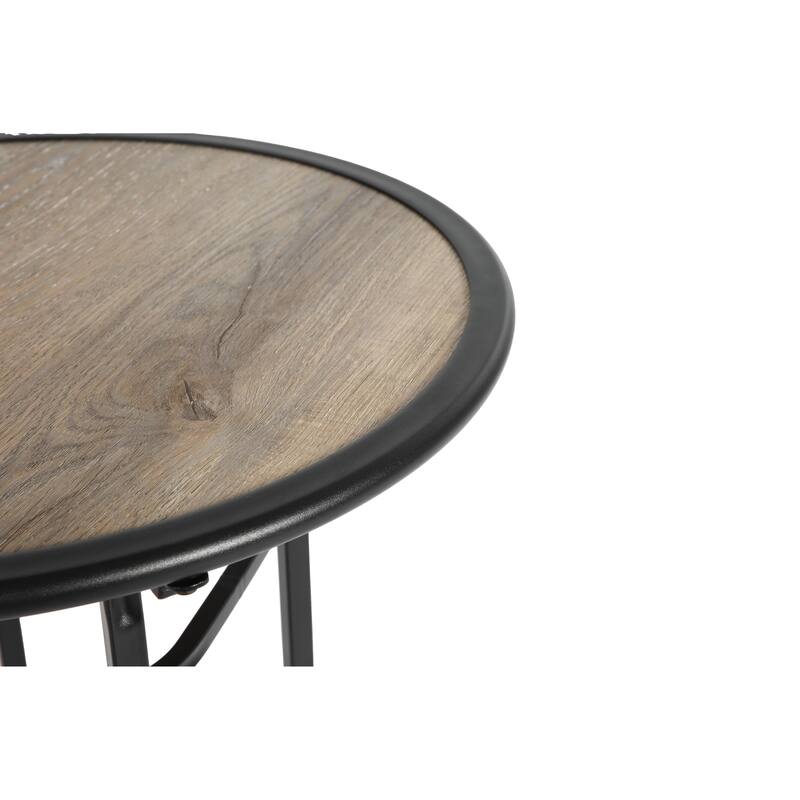 3pcs Outdoor Bar Set, Patio Bar Table and Chairs Set, Bar Height Patio Set - 2 x Swivel Bar Chairs , 1 x Round Bar Table