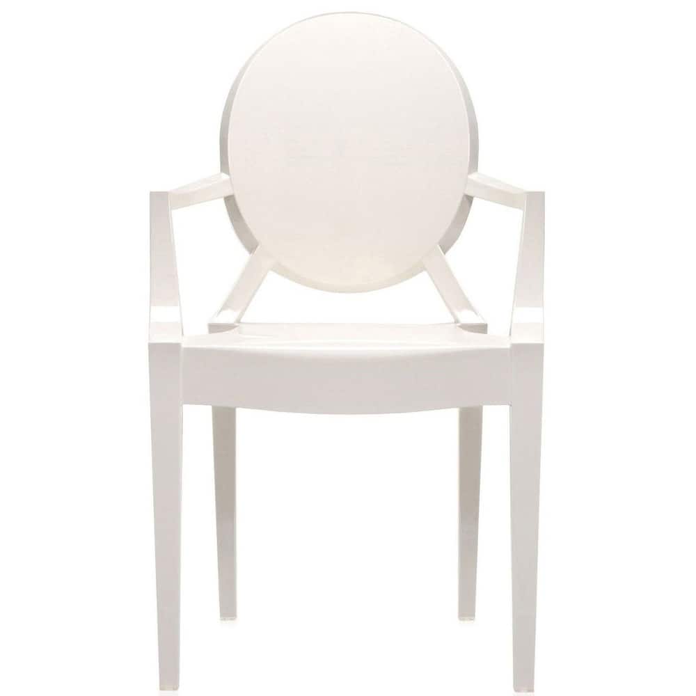 Designer Style Modern Dining Kitchen Crystal Clear Molded Plastic Transparent with arm Chairs Indoor Outdoor