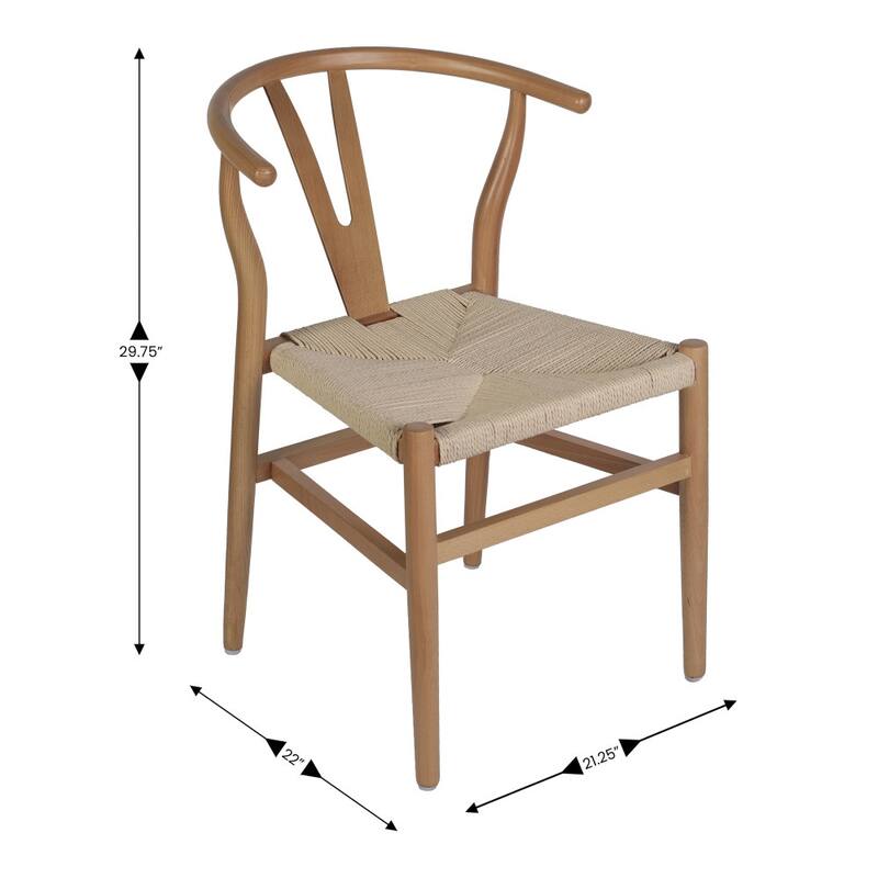 Commercial Y-Back Style Wood and Kraft Paper Stack Dining Chair - 22"D x 21.25"W x 29.75"H