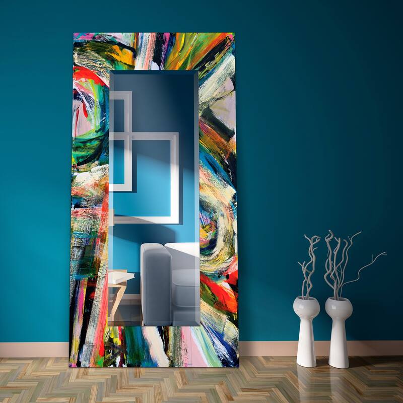 Abstract Rectangular Beveled Wall Mirror, Leaner,Large Mirror, Bathroom Mirror,Cheval Mirror,Ready to Hang