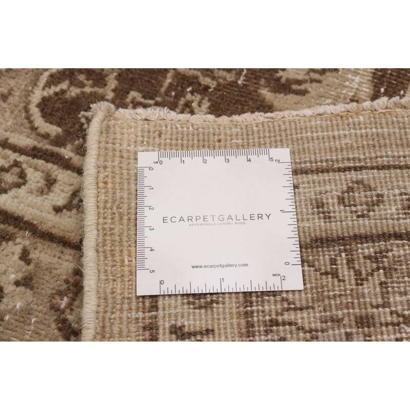 ECARPETGALLERY Hand-knotted Antalya Vintage Khaki Wool Rug - 9'6 x 12'2