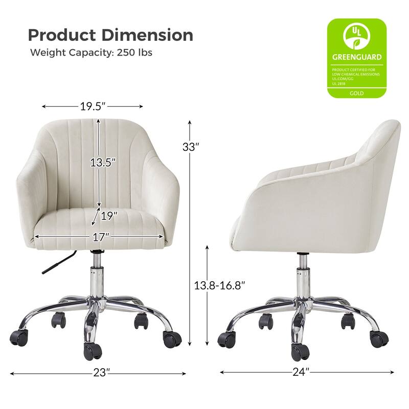 Gerhard Modern Velvet Task Chair - 360 Degree Swivel by HULALA HOME