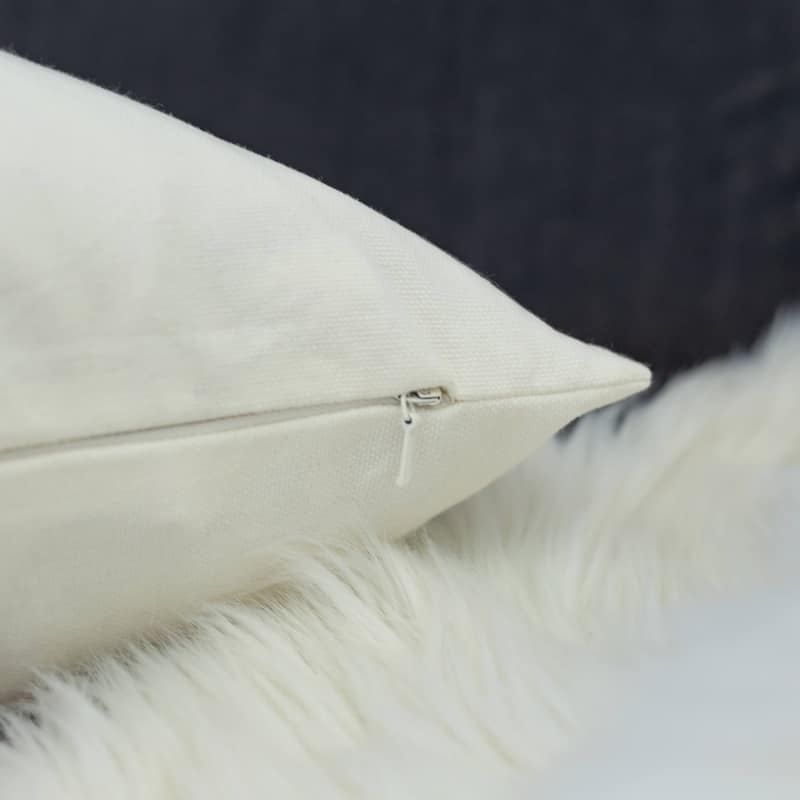 Christmas Throw Pillow - 20x20" Square Cotton Cushion with Red Knit Hat Design and Insert