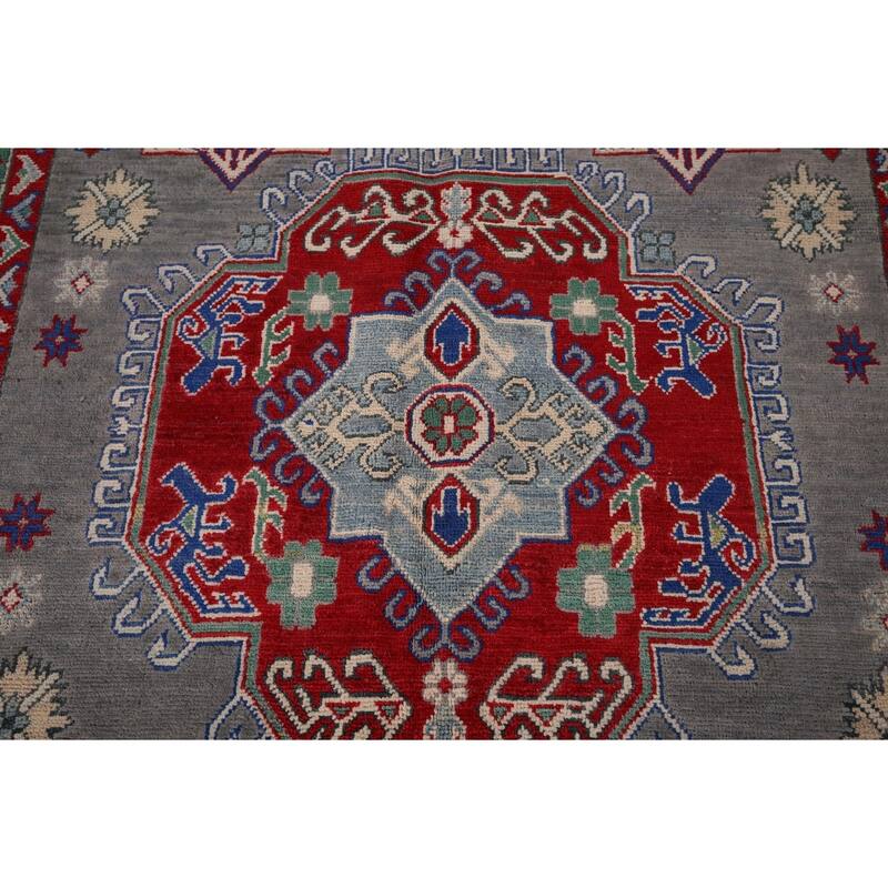 Geometric Kazak Rug Handmade Traditional Wool Carpet - 5'6" x 8'6"