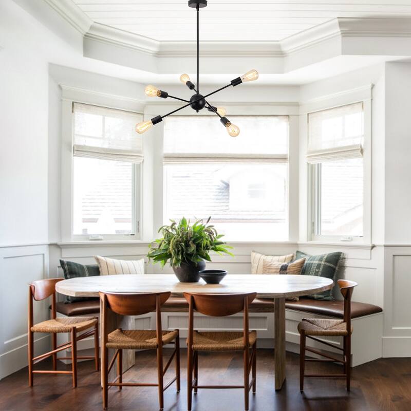6-Light Sputnik Chandelier for Living Room Bedroom