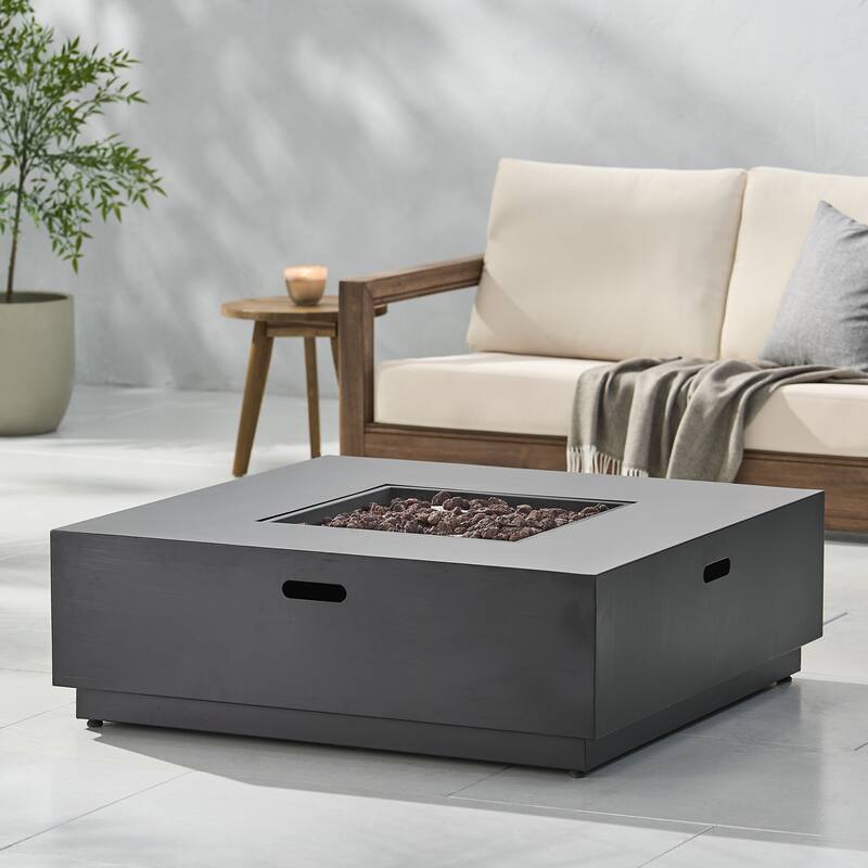 39 in. W x 39 in. D x 13 in. H Square Propane Burning Outdoor Fire Pit