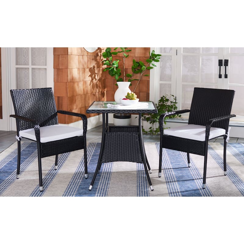 SAFAVIEH Outdoor Patio Furniture Sheva 3-Piece Bistro Set - 24Wx24Dx33H