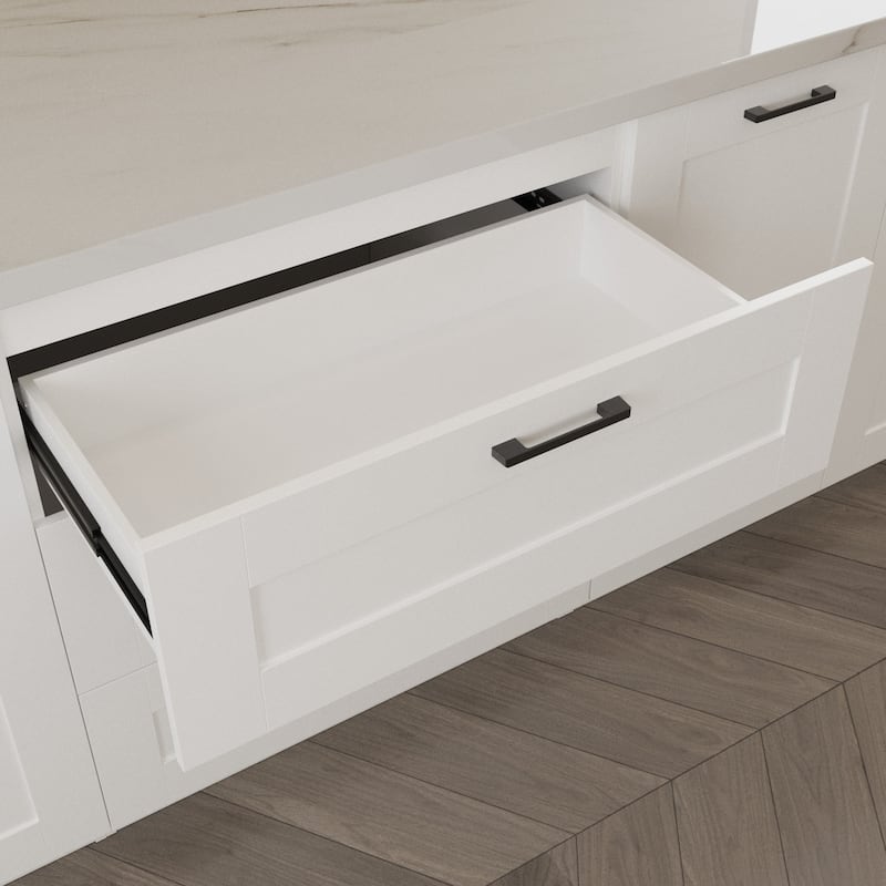 Modular White Kitchen Cabinet Set Customizable Base and Wall Cabinets Pantry Storage and DIY Countertop Design(Without desktop)