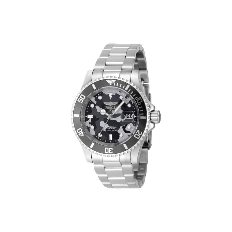 Invicta Men's 48566 Pro Diver Quartz 3 Hand Camouflage, Grey Dial Watch - Camouflage