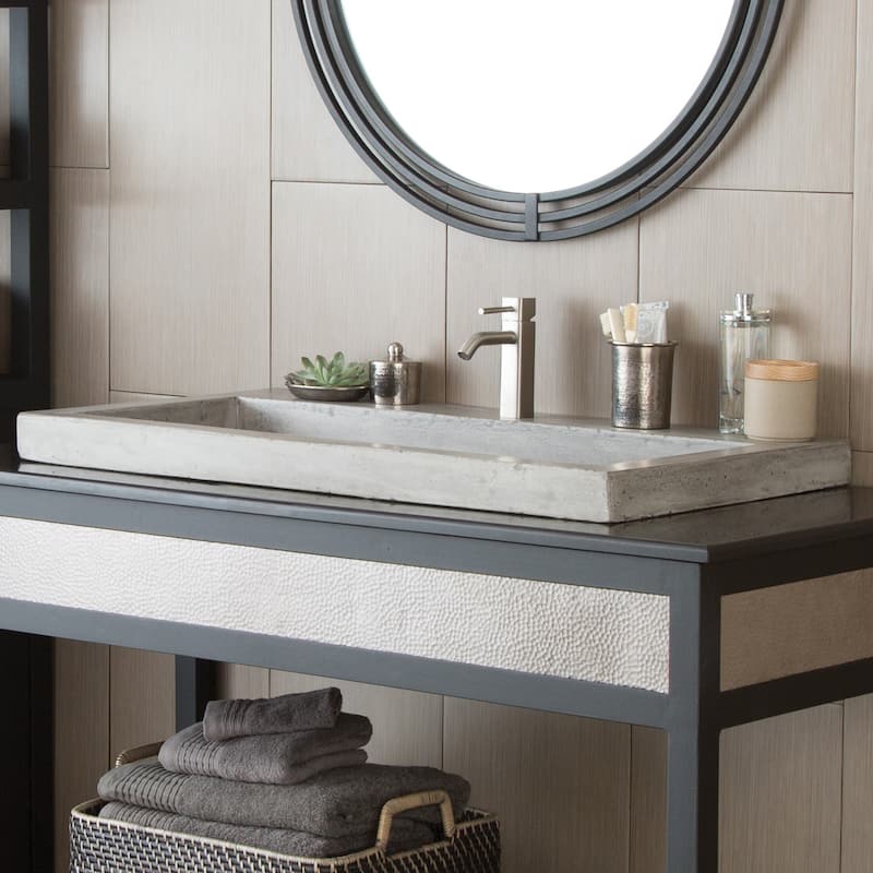 36" NativeStone Trough Drop-in Rectangular Bathroom Sink - 36" x 19" x 5"