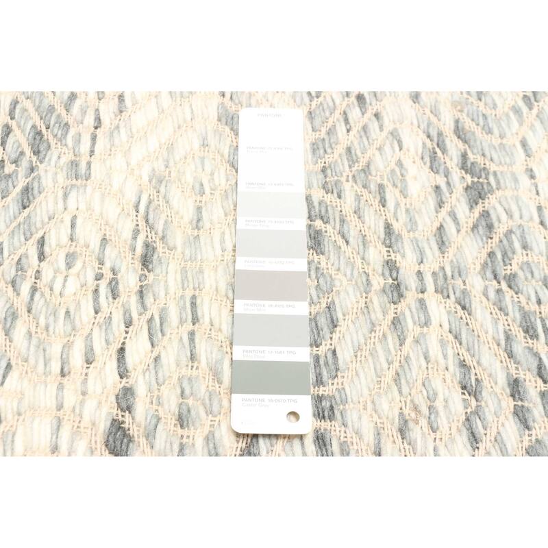 ECARPETGALLERY Braid weave Sienna Grey Wool Rug - 5'1 x 7'6