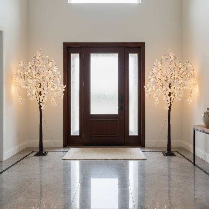 6ft Lighted Cherry Blossom Tree Floor Lamp