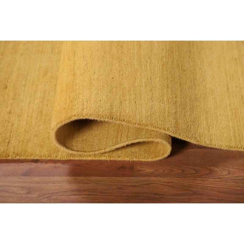 Yellow Gabbeh Oriental Runner Rug Hand-Knotted Wool Carpet - 3'4"x 6'8"