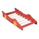preview thumbnail 18 of 34, Race Car Twin Platform Bed with Safety Rails - Perfect for Kids