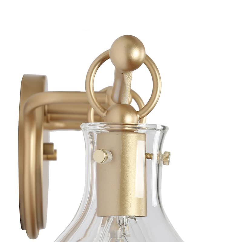 Carson Carrington Modern 2/3/4-Light Gold Bathroom Vanity Lights Glass Wall Sconces