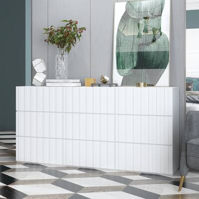 Contemporary 6-Drawer Dresser for Bedroom, Living Room
