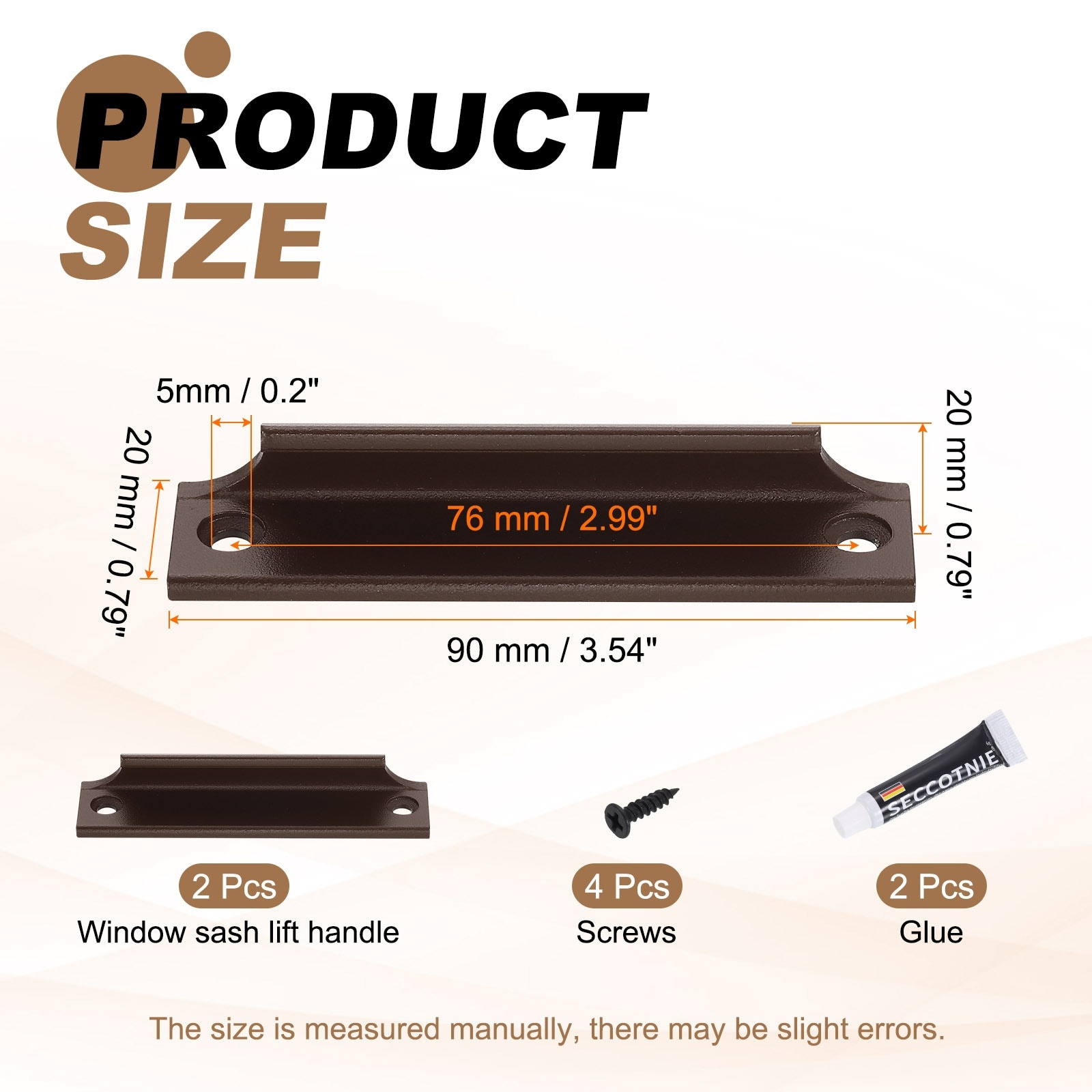 Drawer Pulls Handles, Window Sash Lift Handle Finger Pulls with Mounted Screw Glue for Sliding Window Drawer