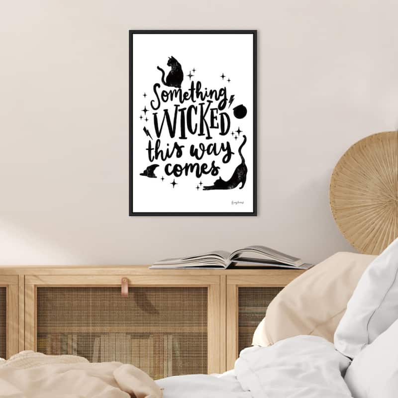 Amanti Art Sophisticated Spooky IV Cat Framed Canvas Wall Art