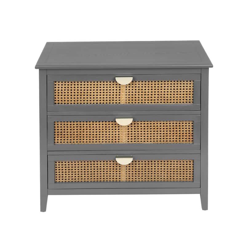 3 Drawer Cabinet Natural rattan living room and study