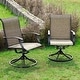 preview thumbnail 1 of 16, Brown Swivel Textilene and Iron Outdoor Patio Chairs with Powder-coated Finish