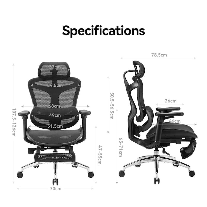 SIHOO C300 Computer Chair with Footrest, Gaming Chair with Soft 4D Armrests, Dynamic Lumbar Support and Swivel Office Chair