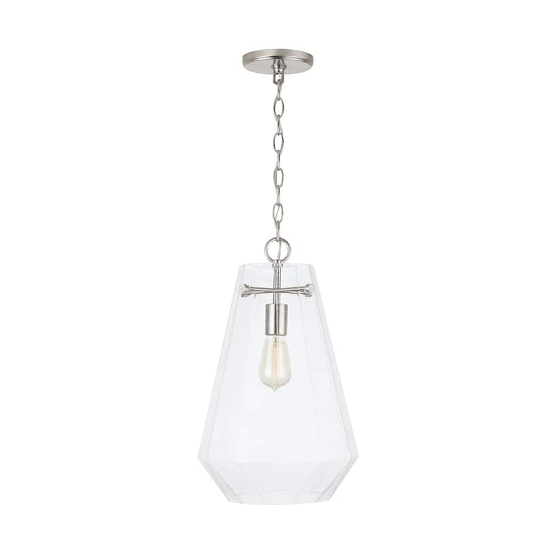 Lee 1-light Hanging Pendant w/ Clear Prismatic Glass