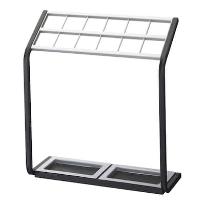 Yamazaki Home Umbrella Stand, Steel, 12-Slot, Holds 12 long-handled umbrellas - L 6.69 x W 17.72 x H 19.69 inches