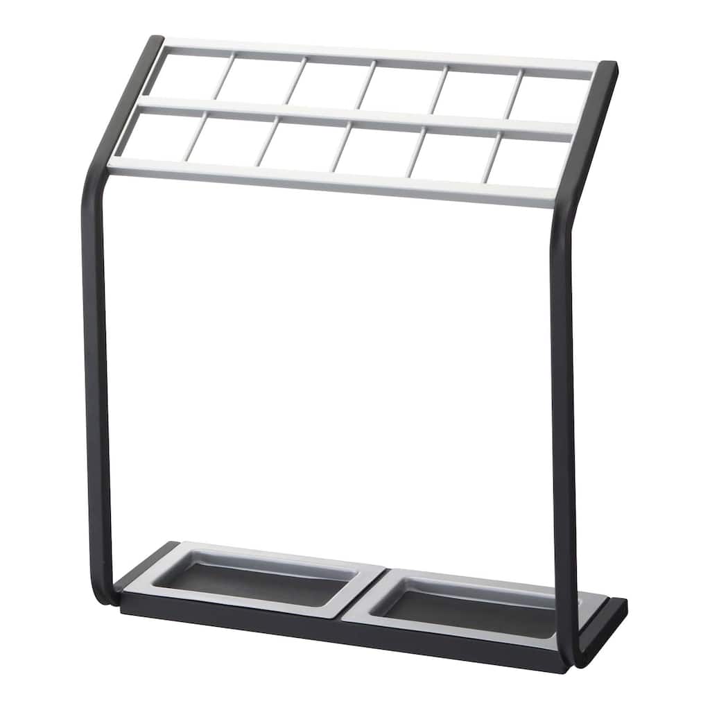 Yamazaki Home Umbrella Stand, Steel, 12-Slot, Holds 12 long-handled umbrellas - L 6.69 x W 17.72 x H 19.69 inches
