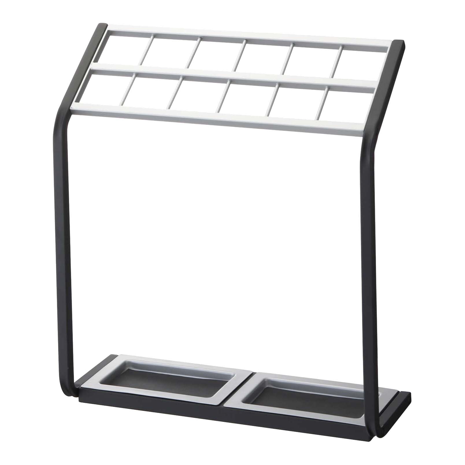 Yamazaki Home Umbrella Stand, Steel, 12-Slot, Holds 12 long-handled umbrellas - L 6.69 x W 17.72 x H 19.69 inches