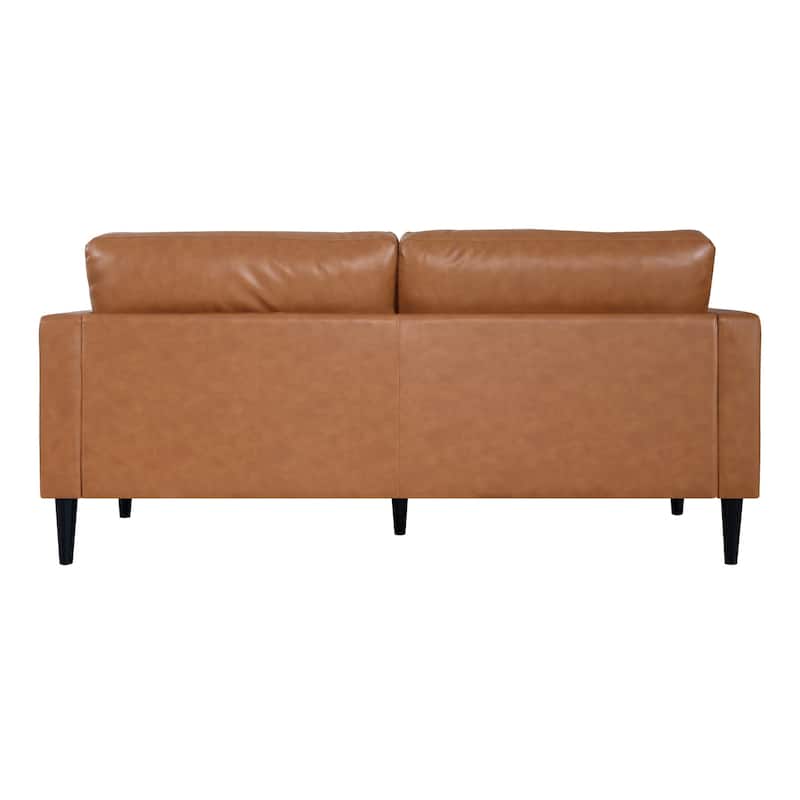 Marisa Genuine Oversized Mid-Century Leather Sofa, Wooden Legs Sectional Sofa, Superior Comfort for Living Room