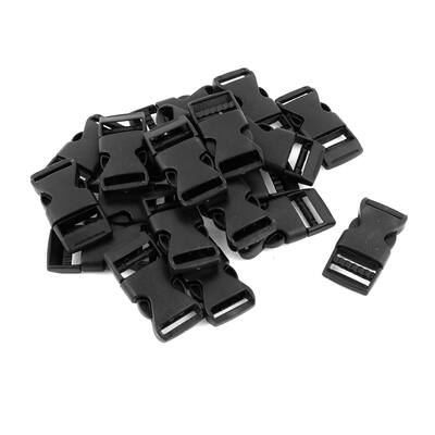 20 Pcs 5/8" Webbing Straps Curved Clasp Side Quick Release Buckle - Black - 1.6" x 0.8" x 0.3"(L*W*T)