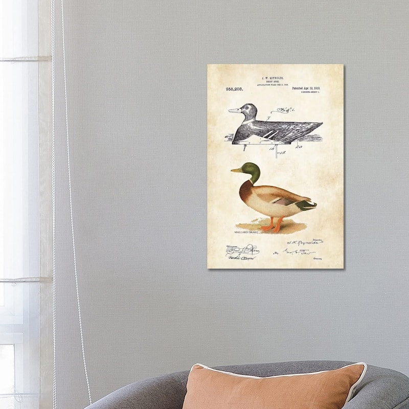 iCanvas "Duck Decoy" by Patent77 Canvas Print - 26x18x1.5