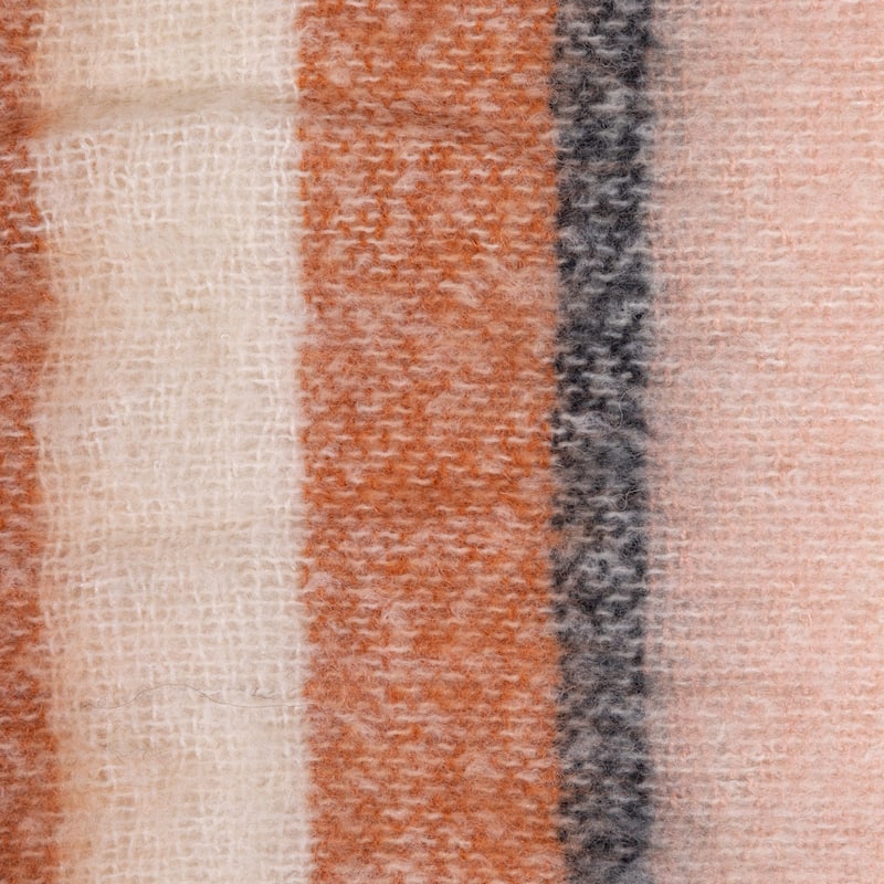 Striped Acrylic and Wool Throw Blanket
