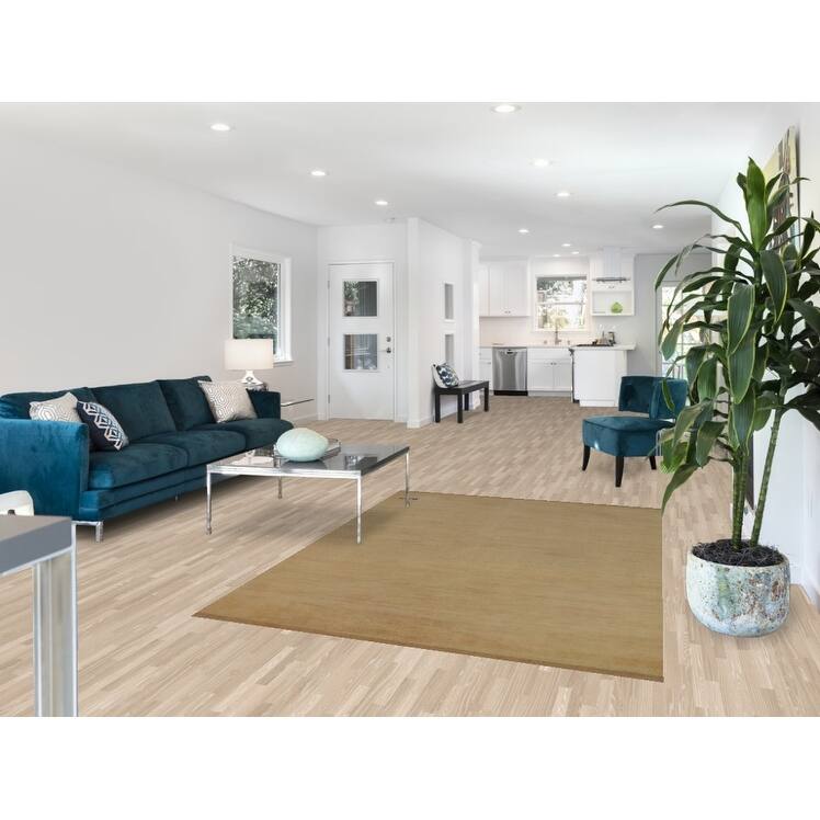 Modern Gabbeh Oriental Area Rug Handmade Yellow Wool Carpet - 4'11" x 7'0"