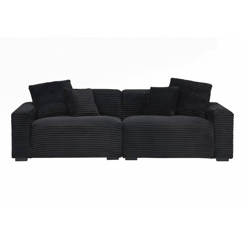 104.72-inch 4-seat large sofa with 4 throw pillows