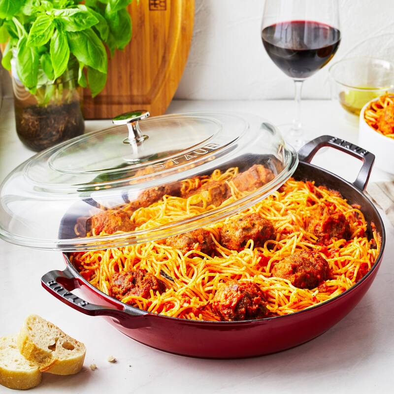 STAUB Cast Iron 3.5-qt Braiser with Glass Lid