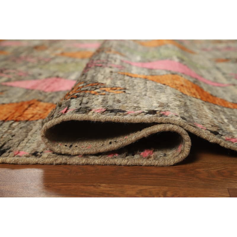 Square Geometric Moroccan Oriental Area Rug Handmade Wool Carpet - 5'9" x 6'4"