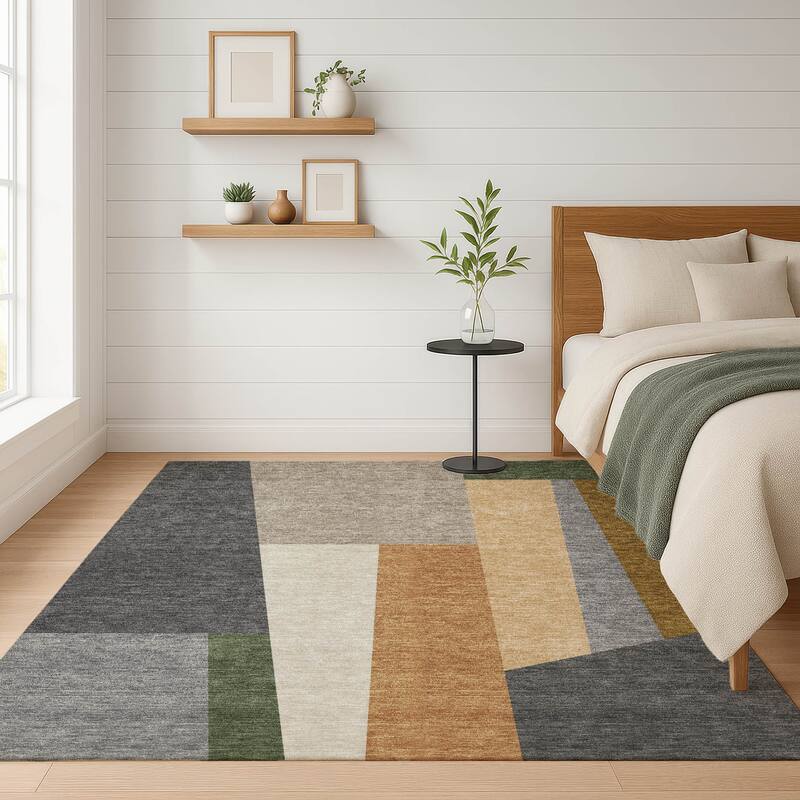 Machine Washable Indoor/ Outdoor Contemporary Jolie Chantille Rug