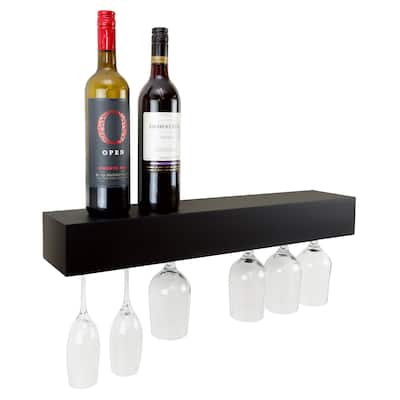 kieragrace Pinot Shelf, Wine Glass Rack - Black - 24"