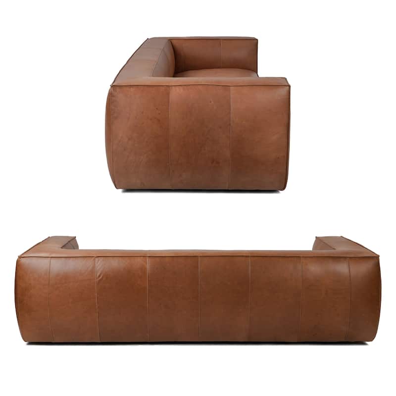 UR livingroom Full Aniline Leather Sofa Modern Genuine Leather Sofa Couch for Living Room - 100"W x 43"D x 26.25"H