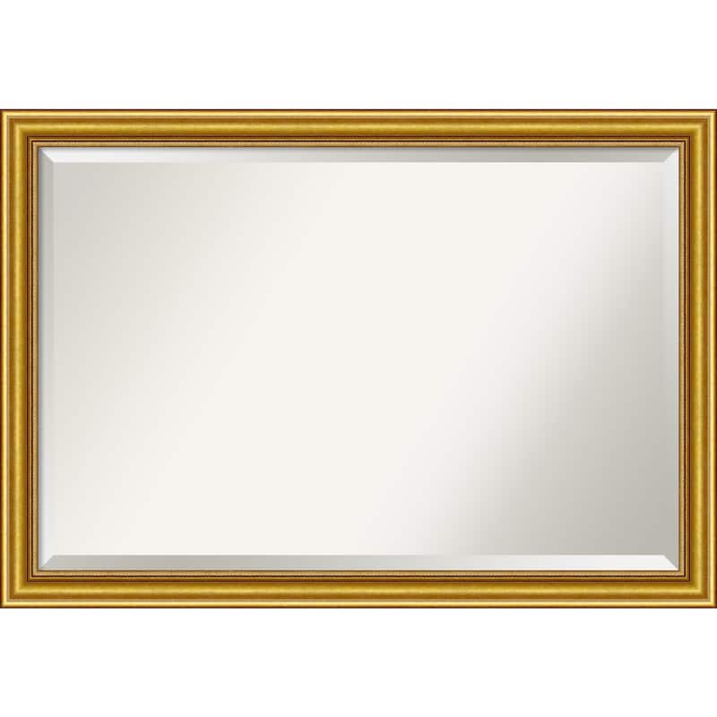 Beveled Wood Wall Mirror - Townhouse Gold Frame - Outer Size: 40 x 28 in