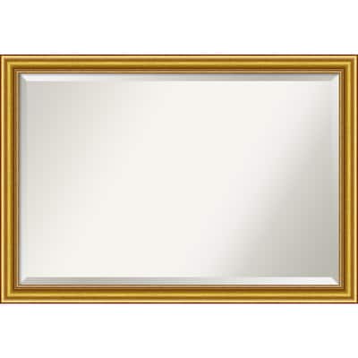 Beveled Wood Wall Mirror - Townhouse Gold Frame - Outer Size: 40 x 28 in