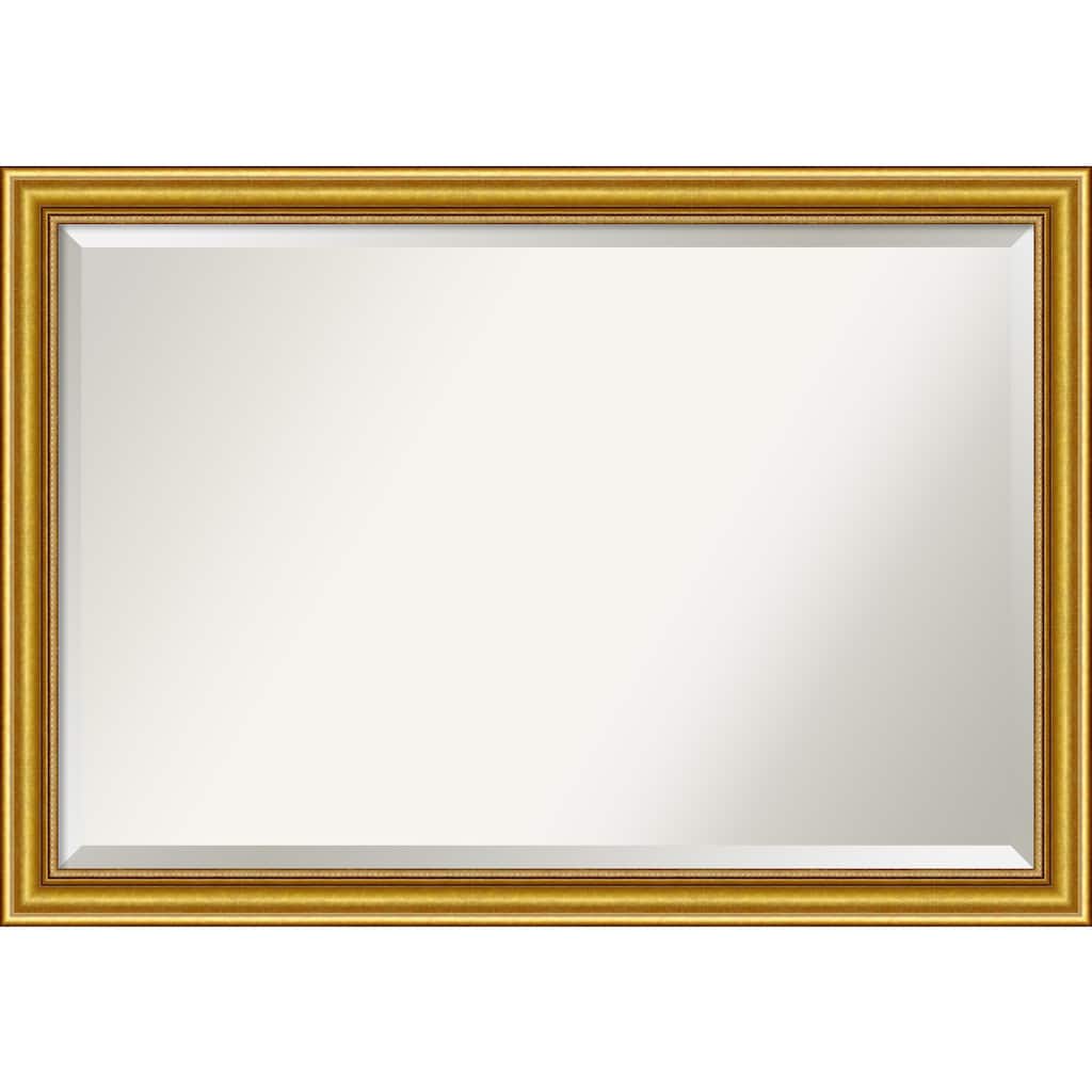 Beveled Wood Wall Mirror - Townhouse Gold Frame - Outer Size: 40 x 28 in