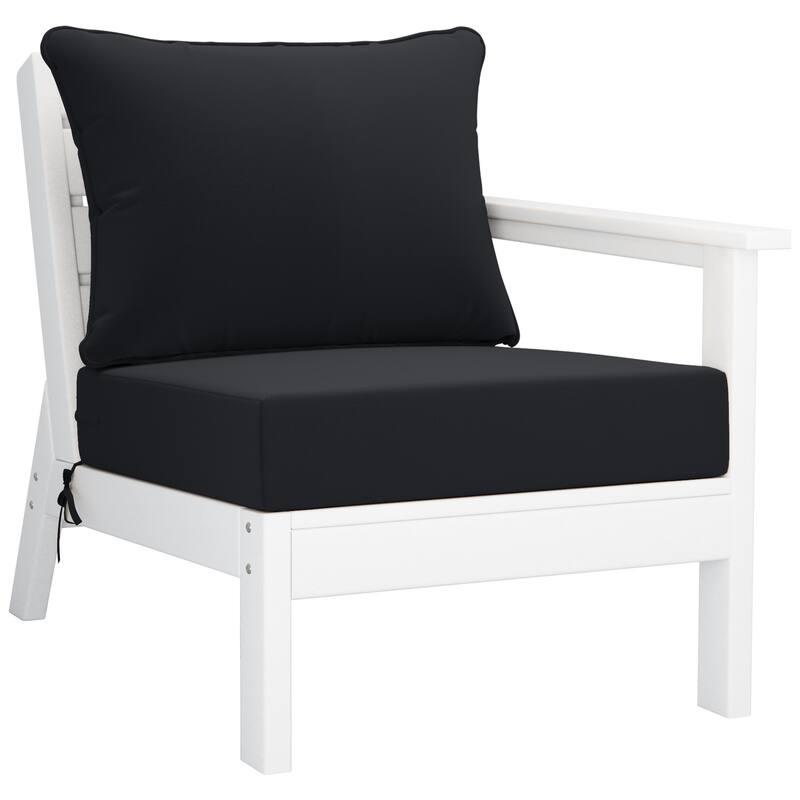 Birchwood All Weather HDPE Outdoor Patio White Deep Seating Conversation Set (5-Piece Set)