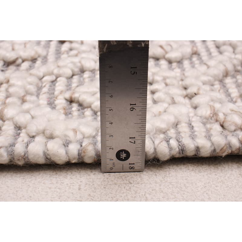 ECARPETGALLERY Braid weave Sienna Cream Wool Rug - 2'3 x 7'8