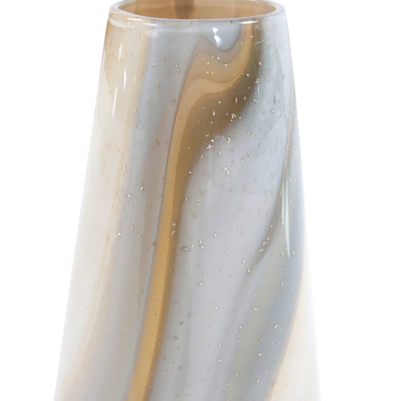Allan Andrews Hand Blown Decorative Tan Sand Art Glass Tapered Vase