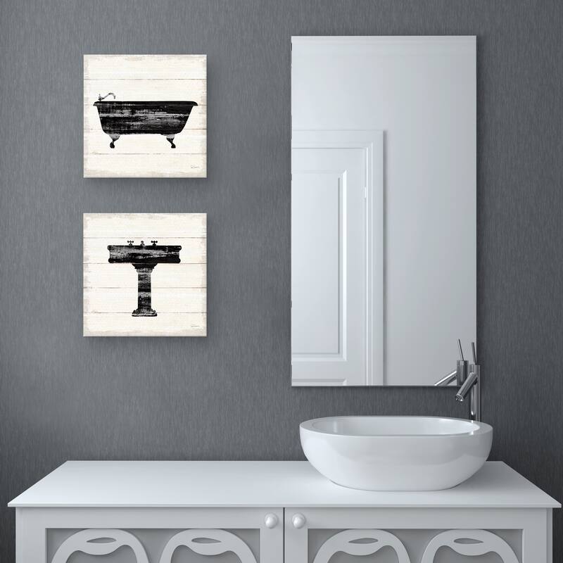 Shiplap Bath by Sue Schlabach Canvas S/2 by Sue Schlabach Canvas Art Prints