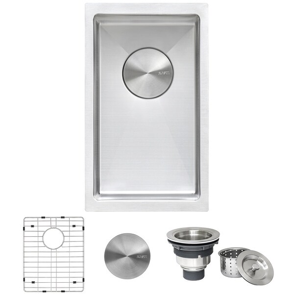 Ruvati 10 inch Undermount Bar Prep Tight Raduis 16 Gauge Kitchen Sink Stainless Steel Single Bowl - RVH7010. Opens flyout.