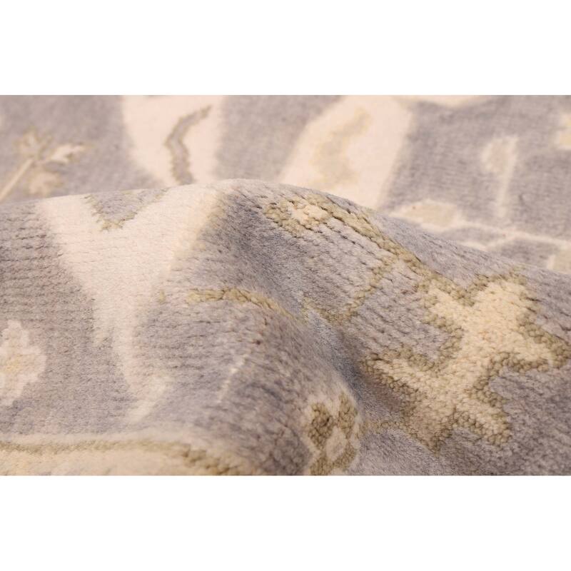 ECARPETGALLERY Hand-knotted Royal Oushak Dark Grey Wool Rug - 7'10 x 10'1