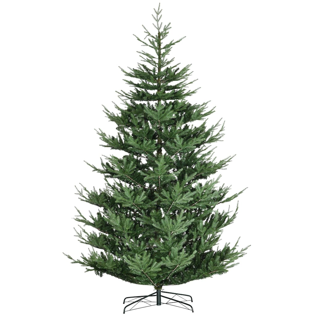 9ft Pine Hinged Artificial Christmas Tree, Unlit with 1939 Realistic Branch Tips & Auto Open Design